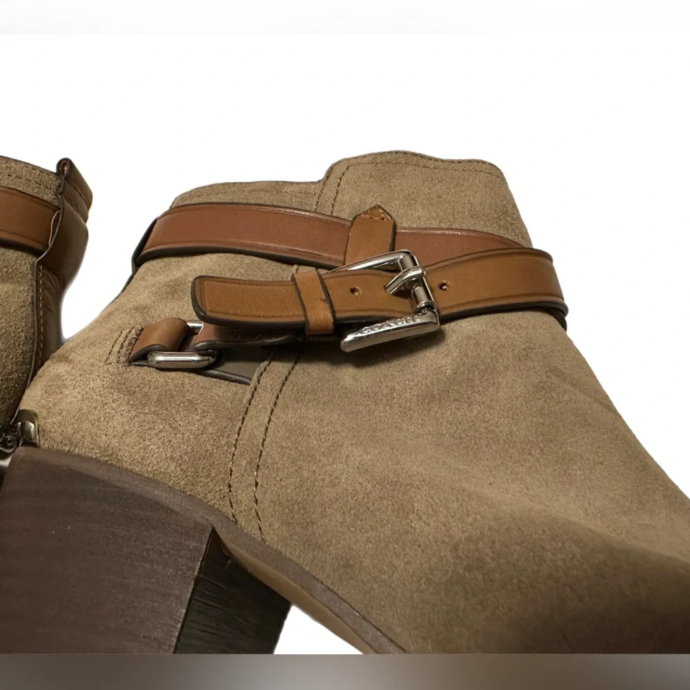 COACH Pauline Slate Gray Suede Leather Booties (Size 7) - Picture 11 of 12